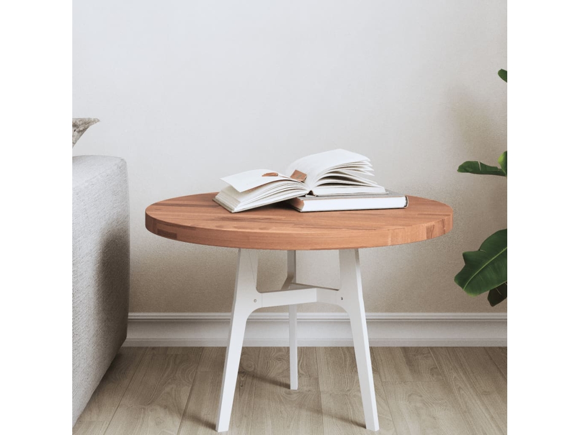 Tablero Escritorio | Superficie De Mesa | Tablero De Mesa Redondo De Madera Maciza De Haya Ø50x2,5 Cm Wsd74663