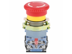 Botón De Parada De Emergencia Autoblocante De 22 Mm Con Cabezal Grande De Color Rojo Con Forma De Hongo.