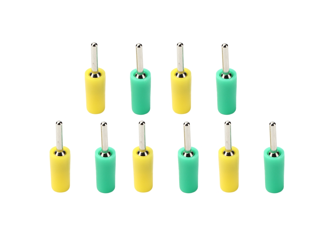 Yncm2026-5 Conjuntos De Plug Banana De Latón Niquelado Recto 2mm Para Enchufe Panel Resorte Interno Amarilloverde J.10001