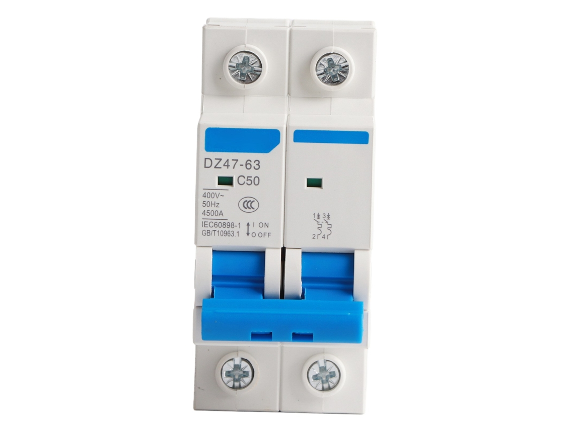 Disjuntor miniatura DZ47 63 com proteção contra vazamento 400VAC 50A para energia solar | S/MARCA