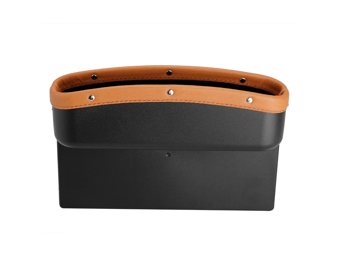 RNEMITERY Caja de Almacenamiento para Coche, Organizador de Ranura en Asiento, Soporte para Teléfono, Tarjetas y Llaves (Marrón)