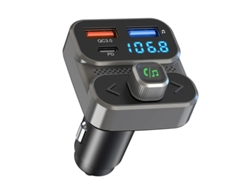 Transmissor Fm Bluetooth 36w Qc 3.0 Pd 3.0, Bluetooth 5.0, Viva Voz, Assistente Siri Yizhood (preto)