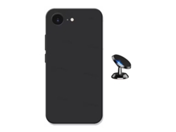 Kit Suporte Magnético Capa Silicone Líquido Phonecare Para Apple Iphone 17e - Preto
