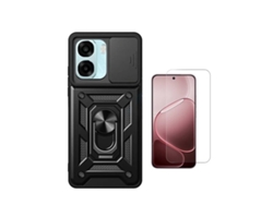 Kit De Cristal Templado Cleargorilasglass Funda De Protección De Ventana Militar Magnética Gift4me Para Oppo A6 4g - Negro