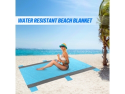 Manta de playa impermeable y resistente a la arena con estacas.