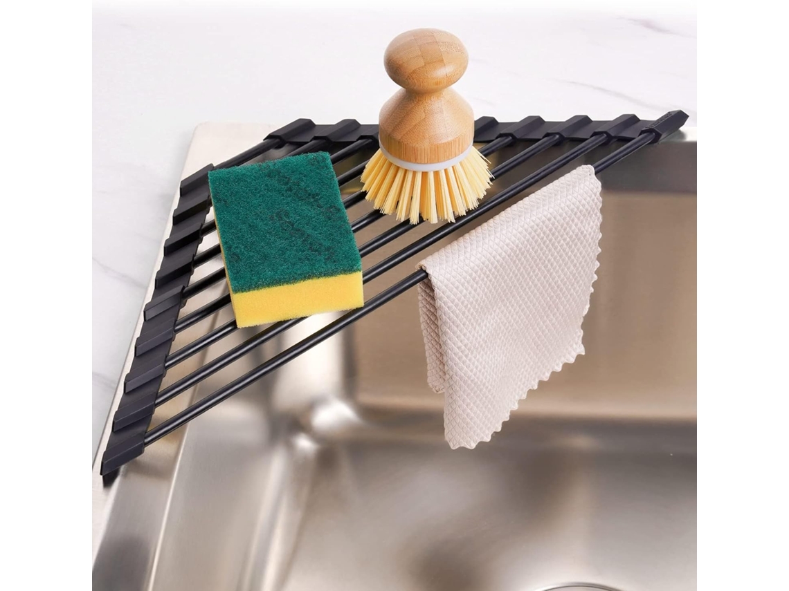 Soporte Triangular Inox Con Revestimiento Silicone Para Esquinas Del Fregadero