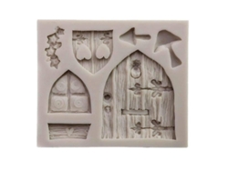 Moldes Para Tartas, Diseños De Dibujos Animados, Puerta De Madera, Molde De Pegamento, 1 Pieza.