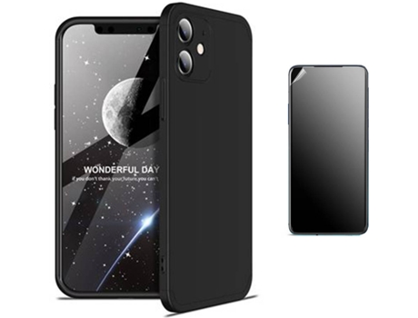 Kit Carcasa y Protector iPhone 12 Mini Ultimatte, Slim Armor 360º Negro