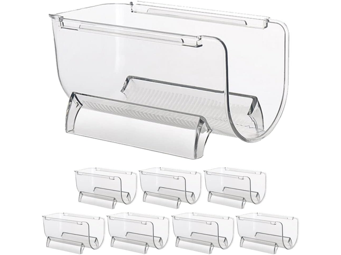 Botellero transparente apilable de 8 piezas, organizador de cocina moderno, soportes