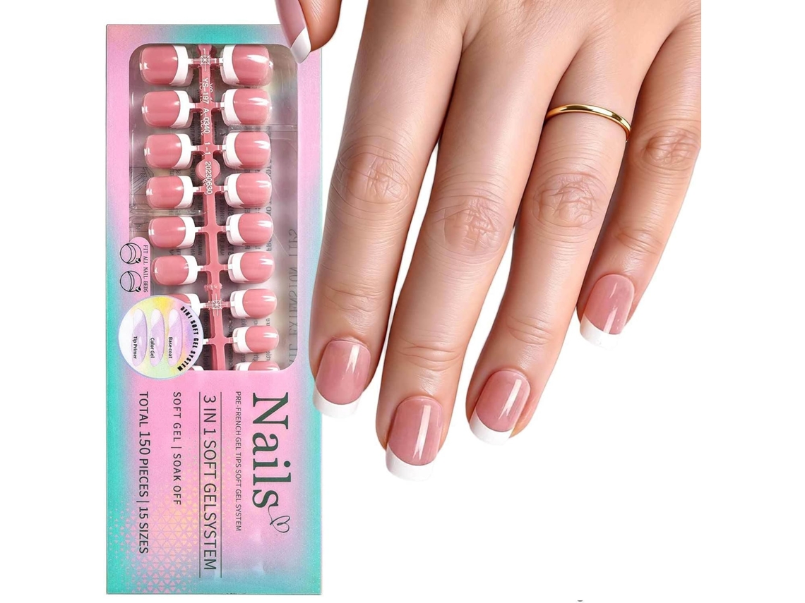 Juego De Uñas Postizas Versátiles Con Revestimiento De Color Y Acabado Brillante, Duraderas, De Abs.