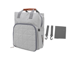 Bolso Cambiador Multifuncional Impermeable De Gran Capacidad Para Bebés, Color Gris, Con Cinturón De Seguridad Para El Coche.