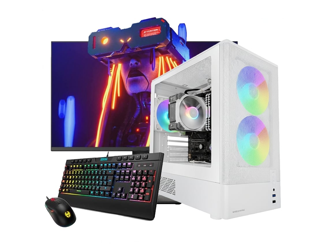 Neo Pc Gaming Onyx Blanca (amd Ryzen 5 5500 – 16gb Ddr4 – 480gb Ssd – Rtx 5050 – Monitor 27" Fullhd – Windows 11)