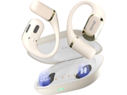 Auriculares inalámbricos Bluetooth 5.4 MDUG blancos con gancho para la oreja y micrófono