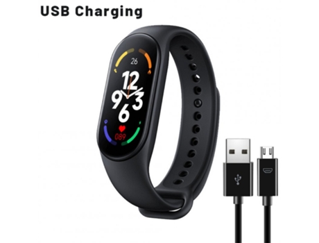 Smartwatch M7 Hombres Ritmo cardíaco Monitor de presión arterial a prueba de agua Fitness Android Compatible iOS Negro