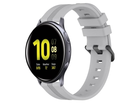 Correa de reloj inteligente para Samsung Galaxy Watch Active 2 44 mm 20 mm Correa de reloj de rayas cóncavas de silicona (gris)