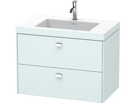 Lavabo para muebles DURAVIT Brioso c-bonded con subestructura de 80,0x48,0 cm 2 cajones incl. hueco para sifón y faldón sin rebosadero con banco
