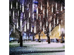 2026altiro-lámpara Solar De Jardín Con Efecto Lluvia De Meteoritos Led, Cascada De 30 Cm, 10 Tubos, 240 Led, Resistente Al Agua, Decorativa.