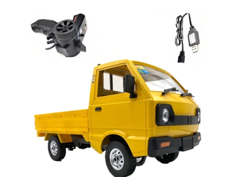 Escala 1 - 10, Led En La Carretera, Camión de Juguete de Control Remoto Eléctrico Amarillo