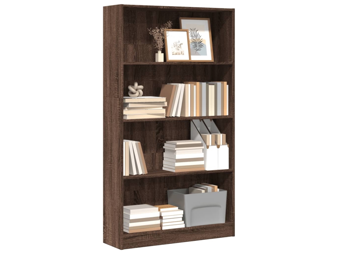 Estantería | Librería | Estante De Libros De Madera De Ingeniería Marrón Roble 80x24x143 Cm
