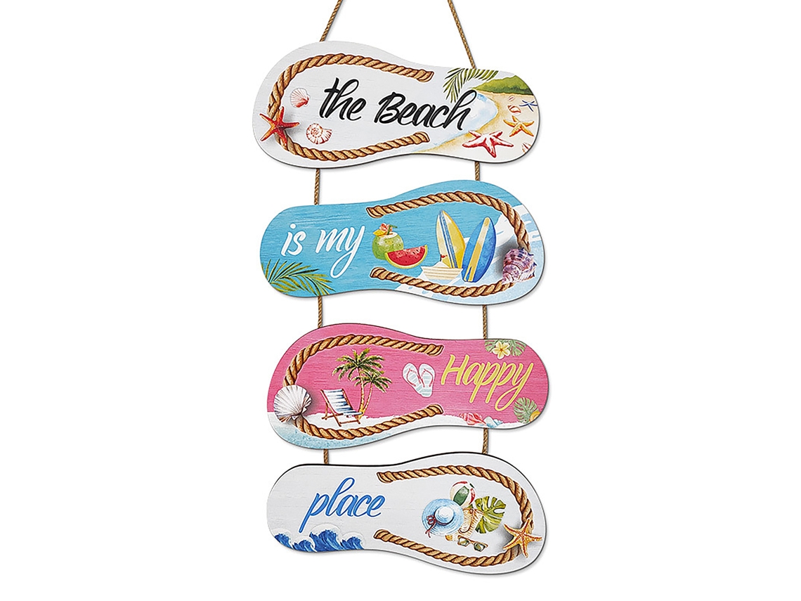 Decoración de pared Tabla de surf Chanclas Playa
