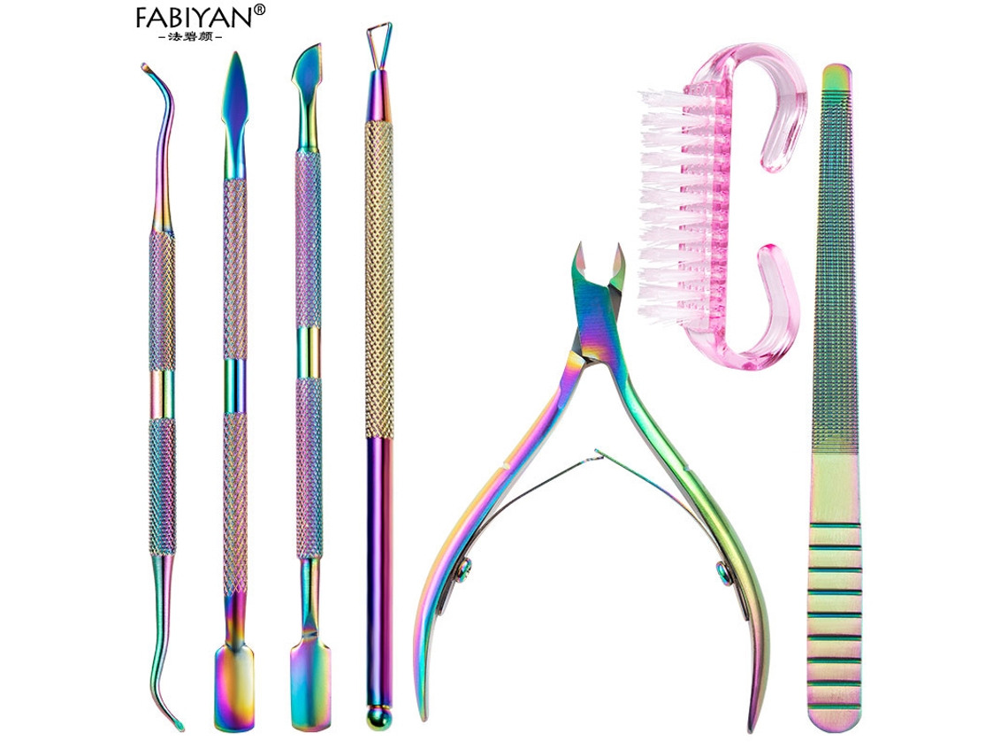 Juego de herramientas y accesorios para decoración de uñas, 7 piezas C