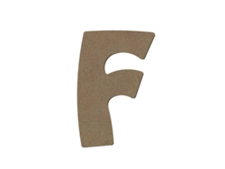 Letra F mayúscula de madera MDF para decoración - 8 cm