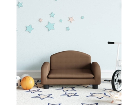 MAISON EXCLUSIVE - Sofá para niños de tela marrón 50x40x30 cm