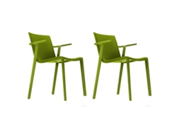 RESOL KAT Set 2 Silla Con Brazos Interior Exterior Verde oliva