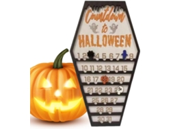 Calendario de Adviento de Halloween para escritorio, 30 x 20 cm, con base y números giratorios.