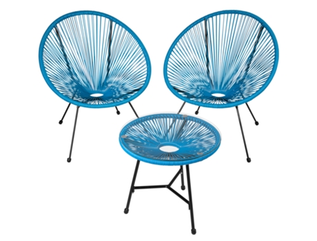 Tecteoke Juego De 2 Sillas TECTAKE Santana con TECTAKE De Mesa