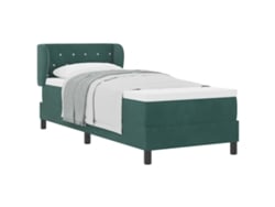 Maison Exclusive - Cama Tipo Box Spring Verde Oscuro 80 X 200 Cm Terciopelo