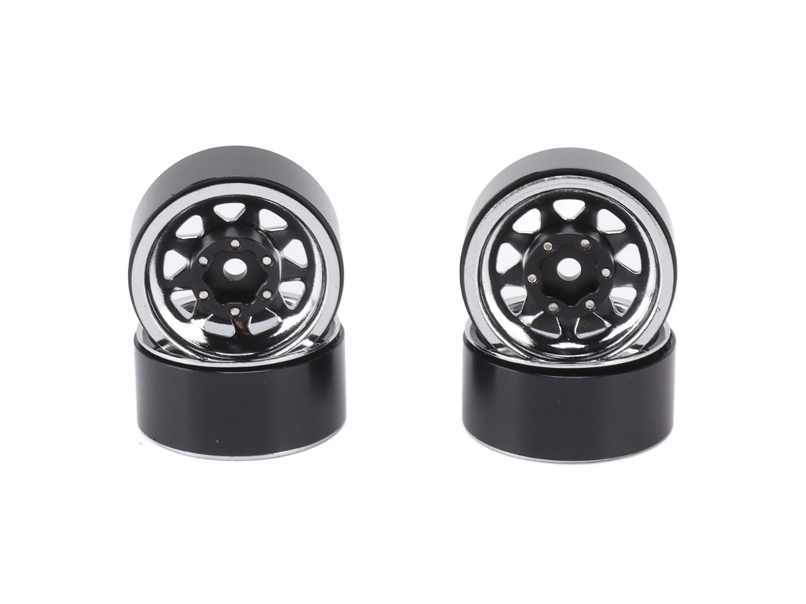 4 Ruedas Beadlock Con Ranura De 1 Pulgada, Universales Para Coches Rc Traxxas Y Atv, Con Tornillos, Color Plata.