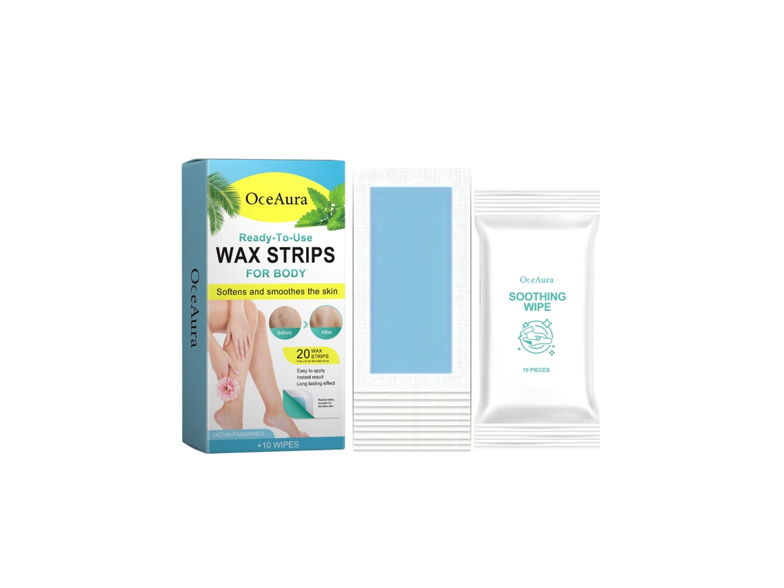 Bandas de cera corporal - Depilación suave para brazos, axilas y piernas - Piel suave, fácil de usar