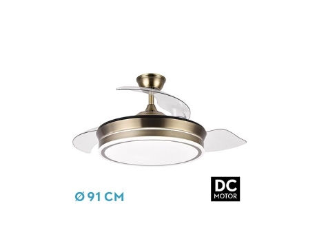 Ventilador DC Bayomo Cuero 72W 3 Aspas Desplegables FABRILAMP