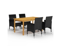 Juego de comedor de jardín de 5 piezas DKD Home Decor en negro