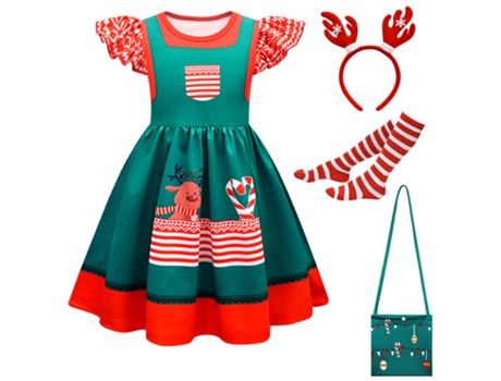 Disfraces navideños cosplay vestido infantil set 130