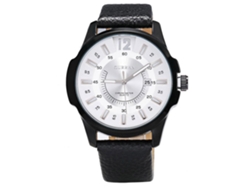 Reloj Hombre De Moda Con Movimiento De Cuarzo Carcasa Negra Esfera Blanca