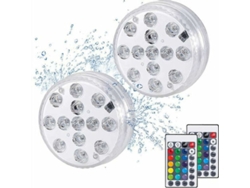 Luces Led Sumergibles, 2 Unidades, Rgb, 13 Led, Con Control Remoto, Resistentes Al Agua Ip68 Para Spa Y Acuario.
