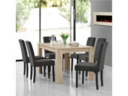 Juegos de Comedor [EN.CASA] Efecto roble a la cal (MDF, tela - 140c x 90 x 77 cm)