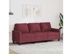 Sofá de 3 plazas HARLANV1, tela roja, 180 cm