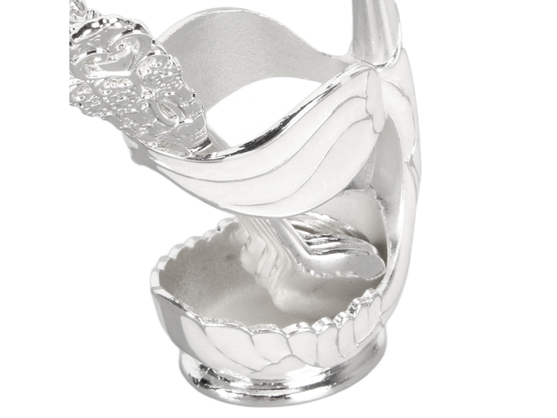 Juego De Cucharas Con Forma De Cisne Y Base De Aluminio Plateado, Ideales Para Café, Fruta Y Postres.