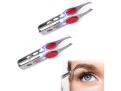 Cepillos Profesionales De Acero Inoxidable Con Luz Led Para Cejas, 2 Unidades, Ligeros Y Portátiles.