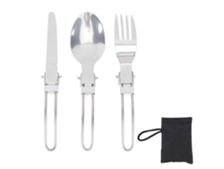 Juego De Utensilios De Viaje Plegables Y Portátiles De Acero Inoxidable Para Acampar, Comer, Jardinería Y La Vida Diaria.