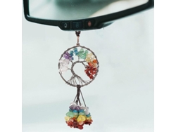 2026altiro-colgante Redondo De Cristal Con Decoración De 7 Chakras Para La Pared Del Dormitorio Estilo Boho Hippie.