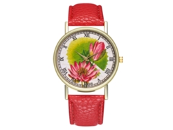 Reloj De Pulsera Analógico De Cuarzo Casual Para Mujer Zhoulianfa, Color Rojo.