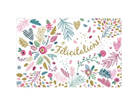 Tarjeta doble KIUB Des Plumes Et Des Fleurs Félicitations