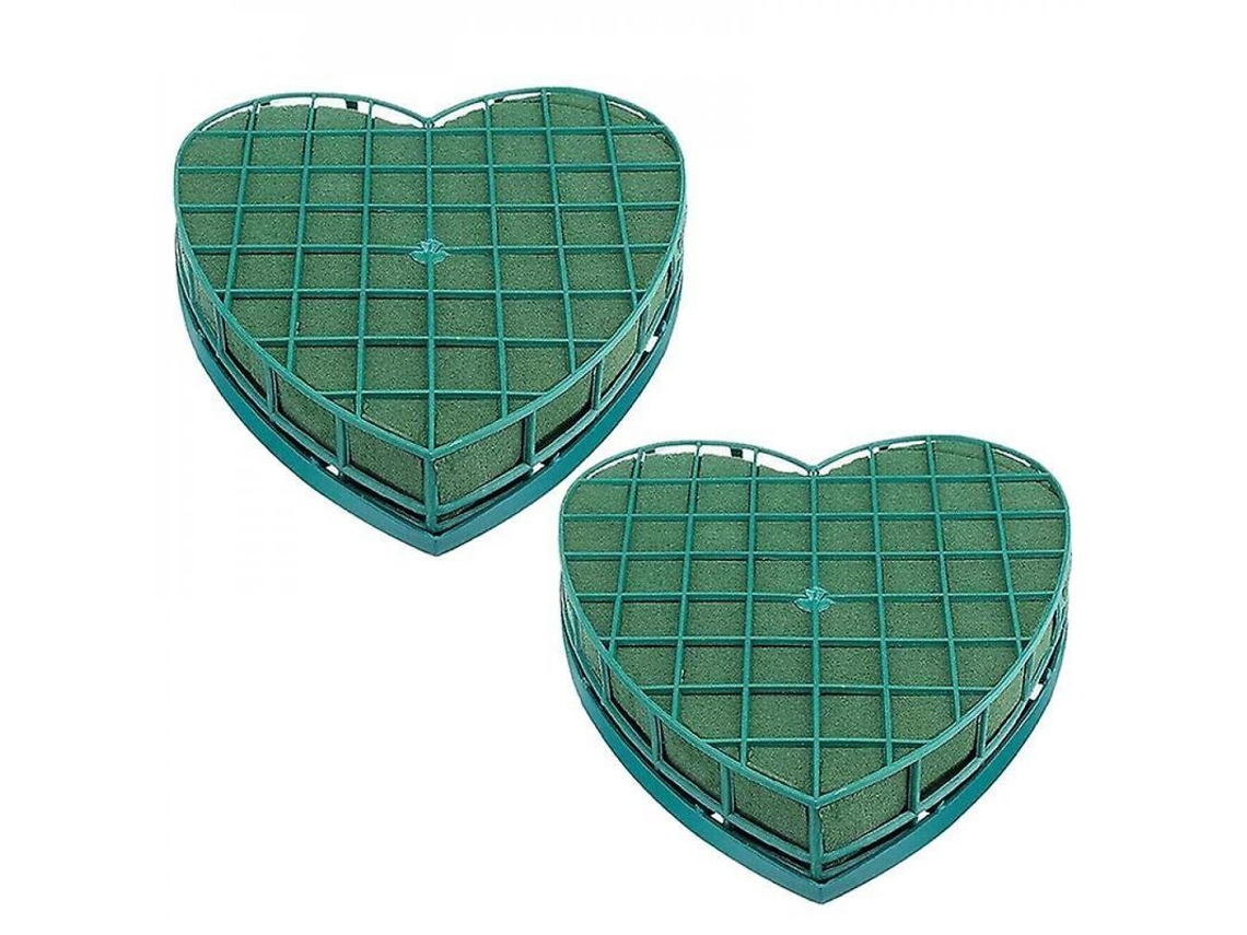 2026-soporte Floral Corazón Con Espuma Floral 2pcs Para Centros De Mesa Boda Fiesta Carro Hwc Verde