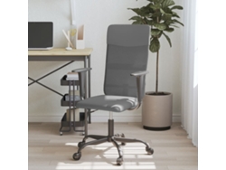 Silla de oficina regulable en altura de malla y piel artificial Gris M55068