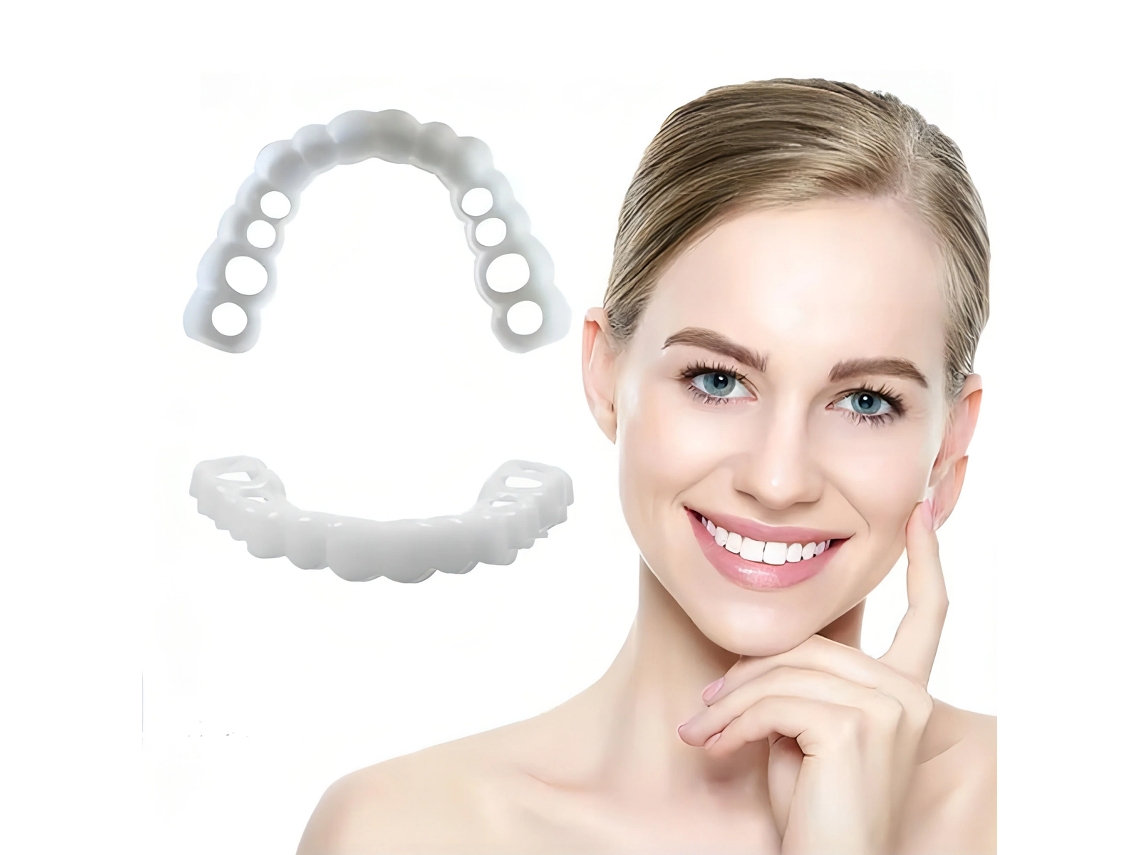 Cambio de imagen de sonrisa instantánea Confidence Smile Dientes postizos temporales para blanqueamiento instantáneo, carillas fáciles de limpiar diseñadas para