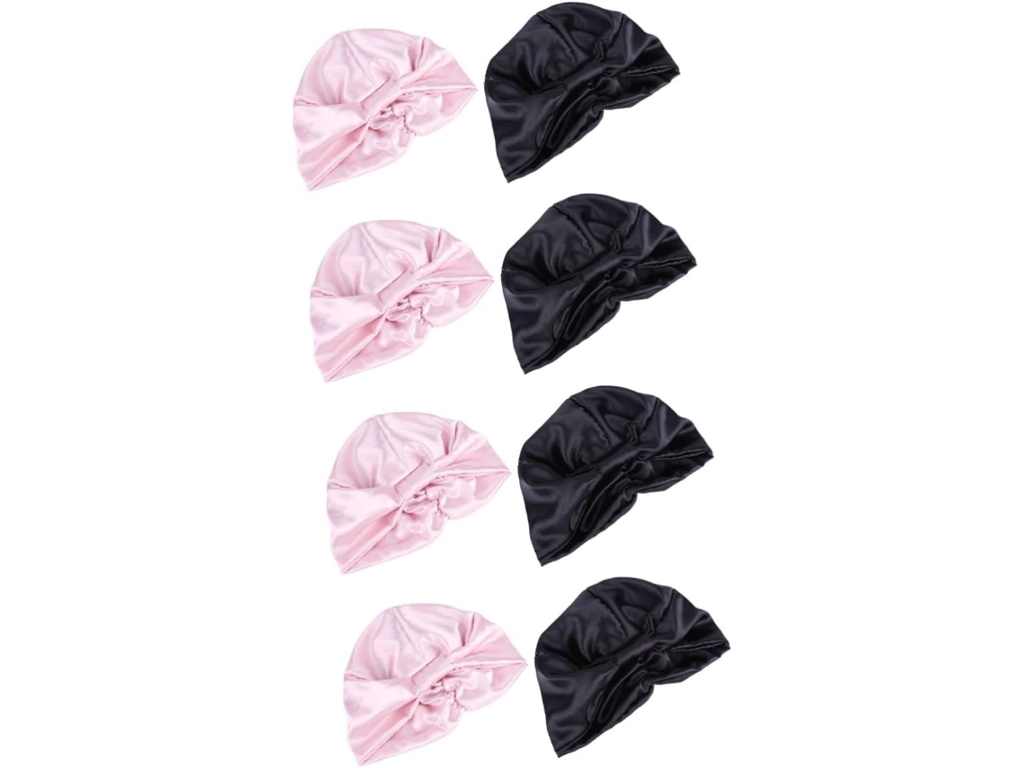Gorros De Noche De Satén De 8 Piezas, Gorros Elásticos De Satén Para El Cuidado Del Cabello, Accesorio Para Dormir